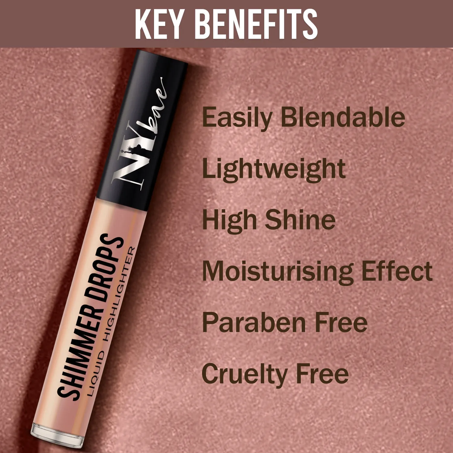 NY Bae Shimmer Drops Liquid Highlighter - Rustic Rose 02 (3 ml)