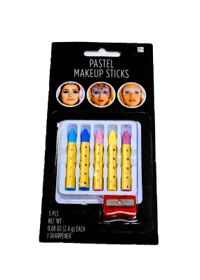 Pastel Makeup Sticks W/Sharpener | 6pcs