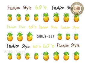 Pineapple Water Slide Nail Art Decals - 1pc (DLS-281)