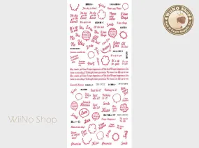 Pink Bubble Quotes Water Slide Nail Art Decals - 1 pc (DS-032)