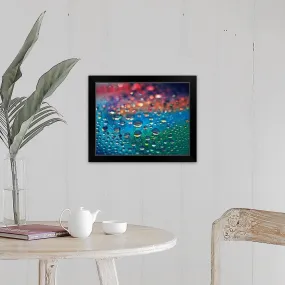 "Dew on the Rainbow Color, Close Up, Differential Focus, In Focus, Out Focus" Black Framed Print