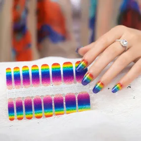 Rainbow Ombre Gradient Sparkly Glitter