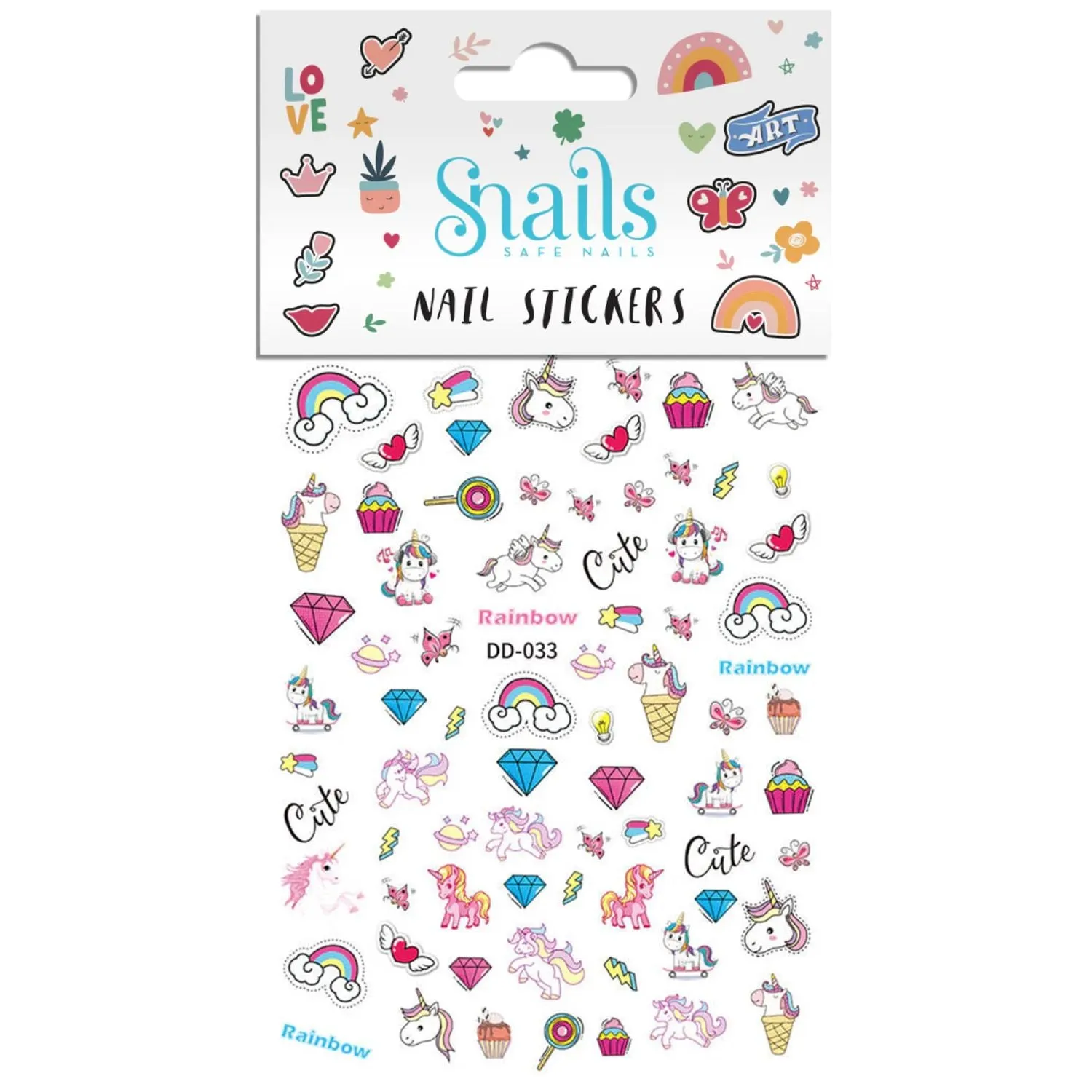 SNAILS Unicorn Rainbow Nail Stickers