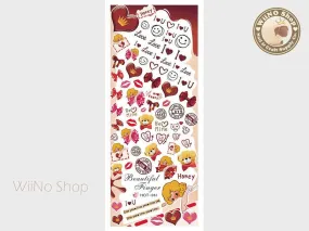 Sweet Chocolate Valentine Water Slide Nail Art Decals - 1pc (HOT-061)