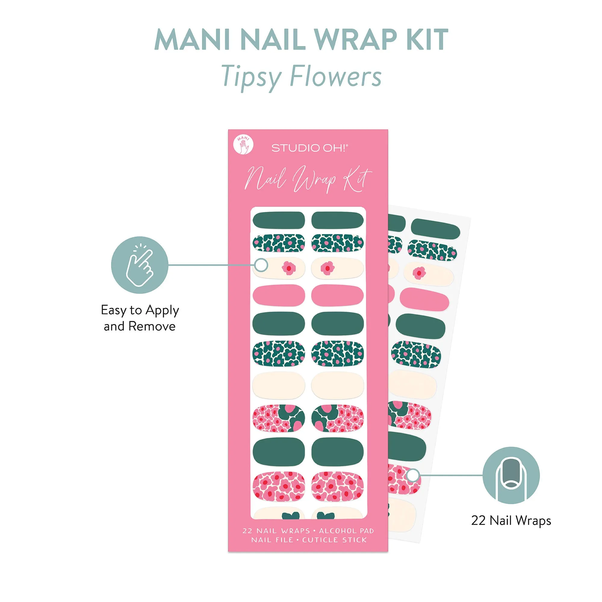 Tipsy Flowers Mani Nail Wrap Kit