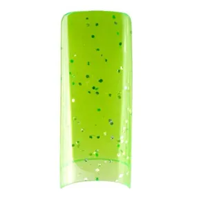 Transparent Glitter Green 100tips