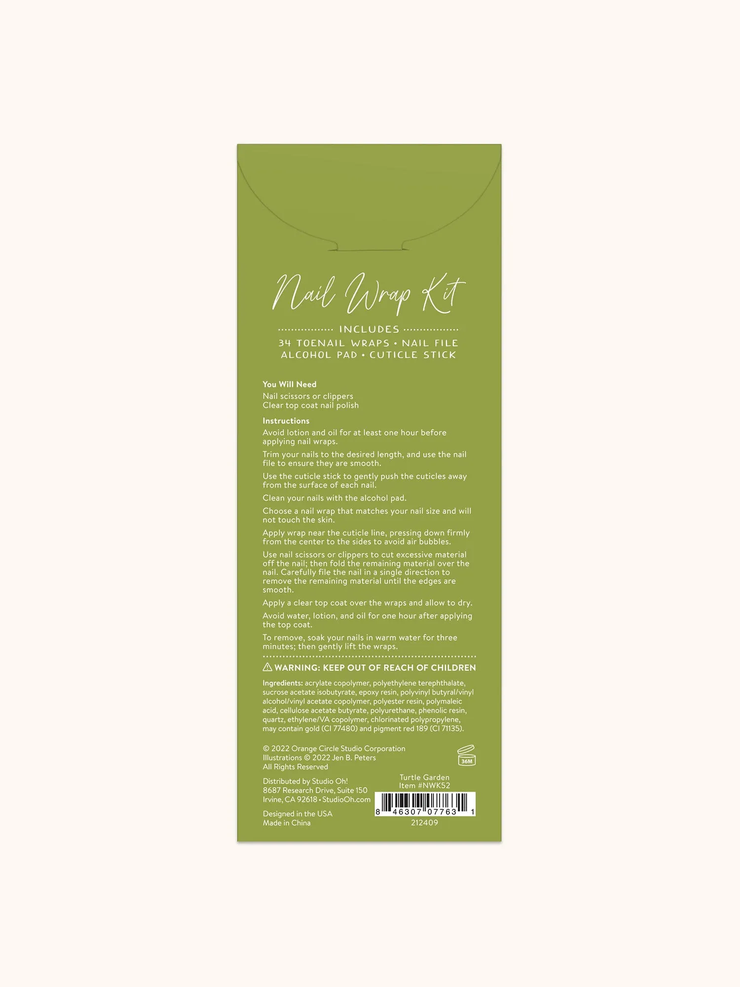 Turtle Garden Pedi Nail Wrap Kit