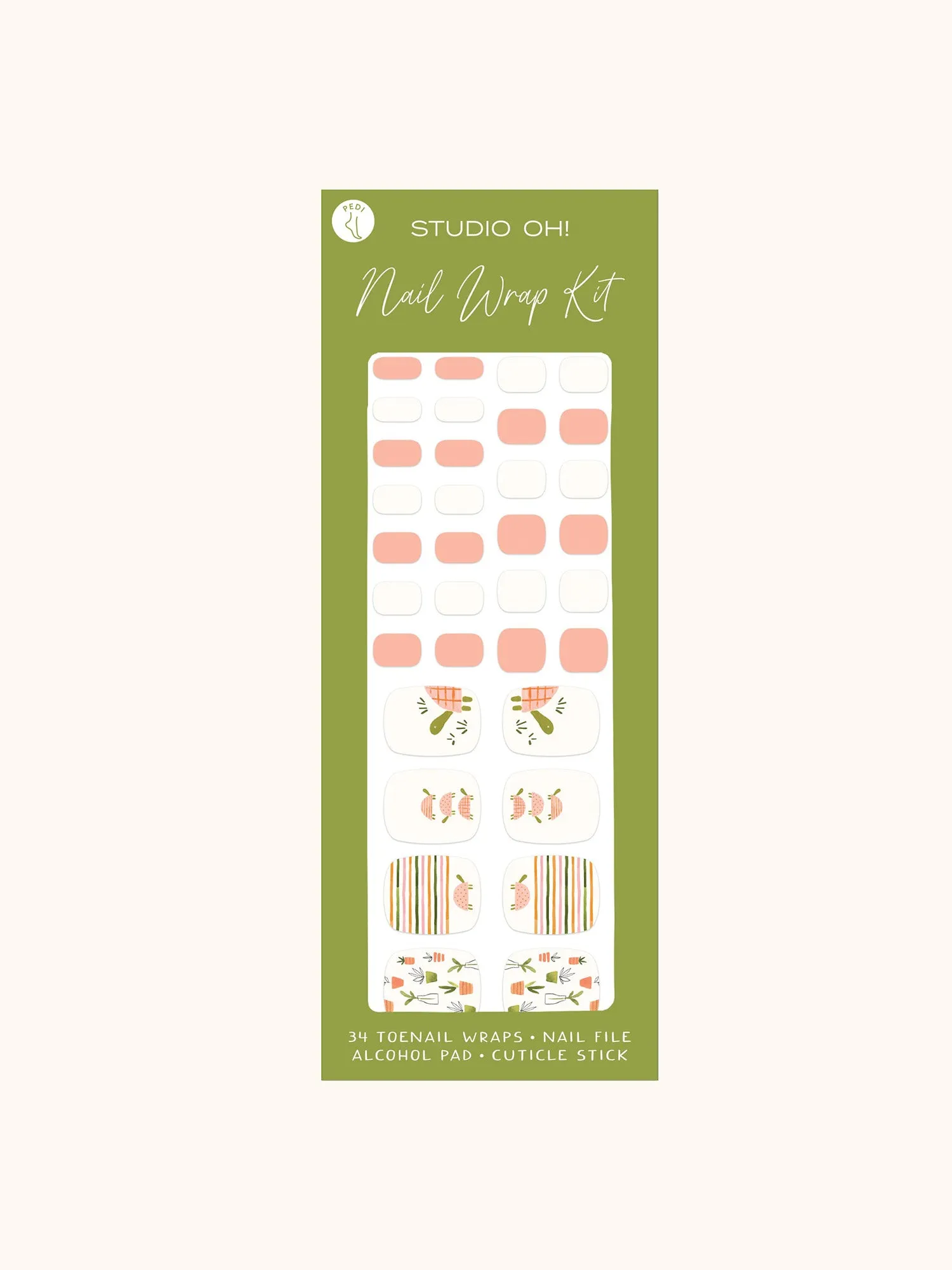 Turtle Garden Pedi Nail Wrap Kit