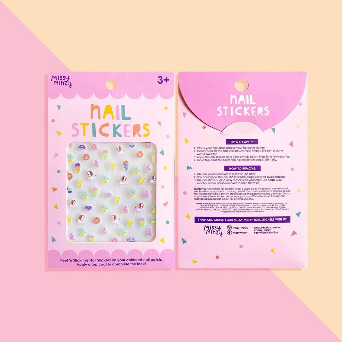 Unicorn and Icecream Nail Stickers