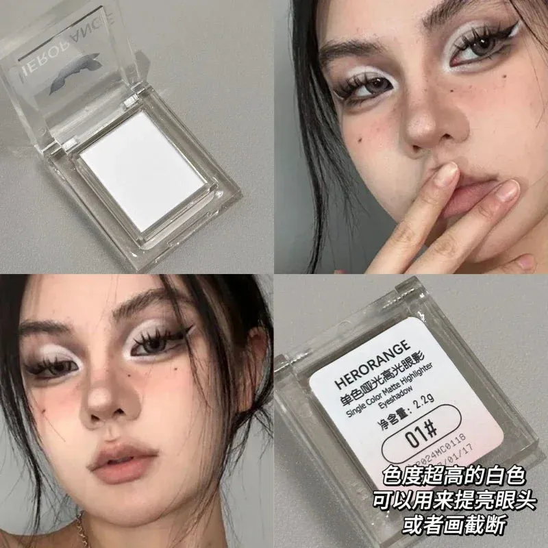 Yeknu Eye Shadow Palettes Monochrome White Jade Highlighter Palette Waterproof Pearly Matte Brighten Lying Silkworm Shimmer Bronzer