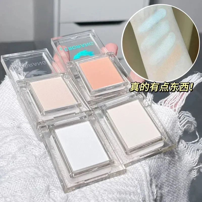 Yeknu Eye Shadow Palettes Monochrome White Jade Highlighter Palette Waterproof Pearly Matte Brighten Lying Silkworm Shimmer Bronzer