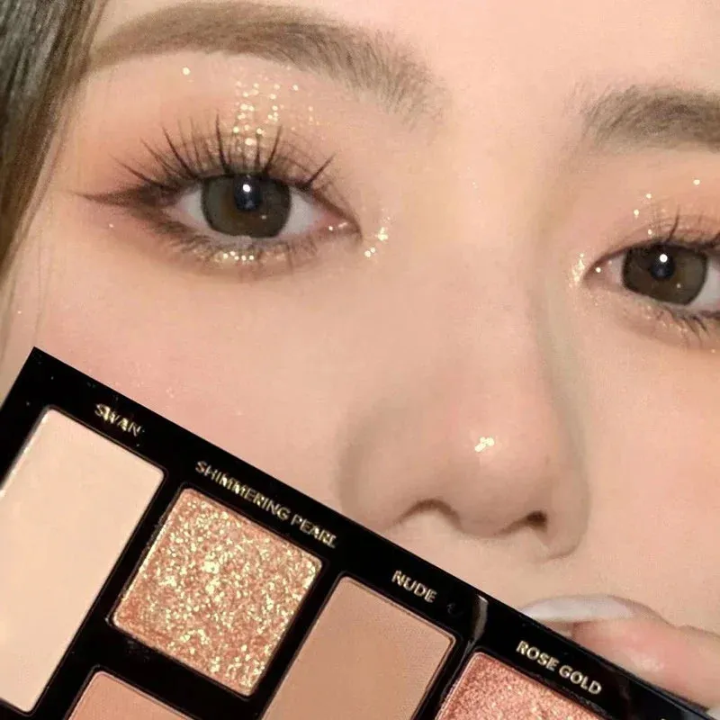 Yeknu Glitter 16 Color Eyeshadow Palette Makeup Long-lasting Matte Eye Shadow Palettes Brighten Eye Cosmetics Women Beauty Earth Color